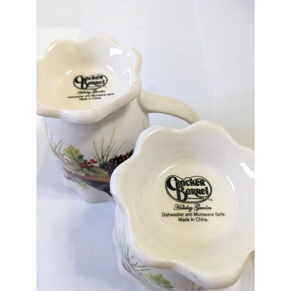 Set 2 Cracker Barrel Season of Peace Footed Mugs Bird Let Heaven & Nature Sing - Picture 5 of 5